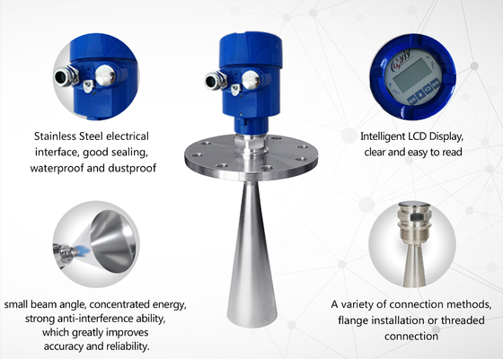 Good price 26GHz Radar Level Meter pemancar tingkat radar sangat cocok untuk suhu, tekanan dan cairan yang agak korosif on line