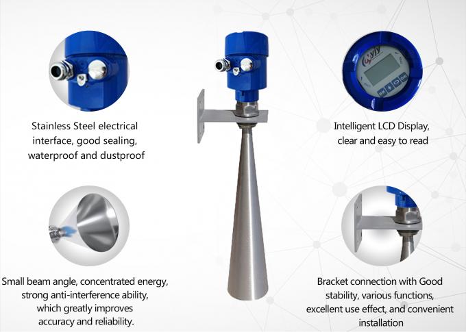 Keakuratan Tinggi Industri Mikropilot Tangki Air Sensor Tingkat Radar Transmitter Penting untuk Instrumen Pengukuran Tingkat 4